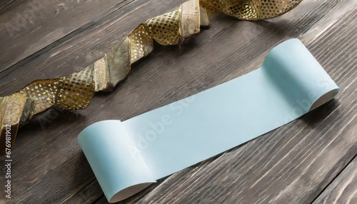 Obraz na płótnie Ruban Décoratif avec Papier Bleu w salonie