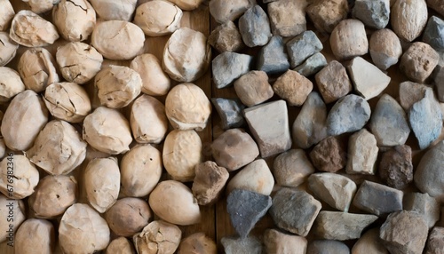 Mur de pierres naturelles de différentes tailles et couleurs