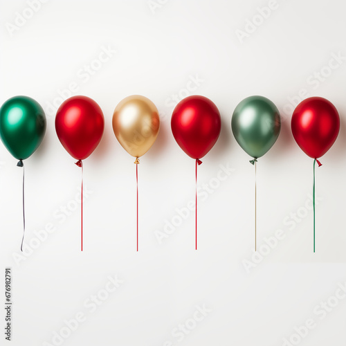 Christmas Balloons Real Life Red Green and Gold Colors