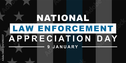 Law enforcement appreciation day (LEAD) is observed every year on January 9, to thank and show support to our local law enforcement officers who protect and serve. vector illustration