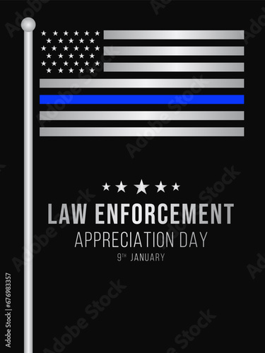 Law enforcement appreciation day (LEAD) is observed every year on January 9, to thank and show support to our local law enforcement officers who protect and serve. vector illustration