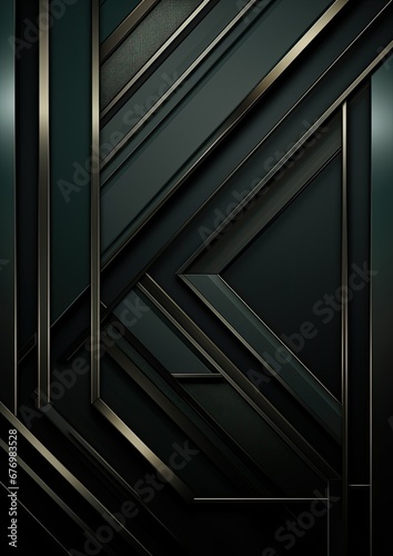 Dark silver gray and green luxury lines overlapping