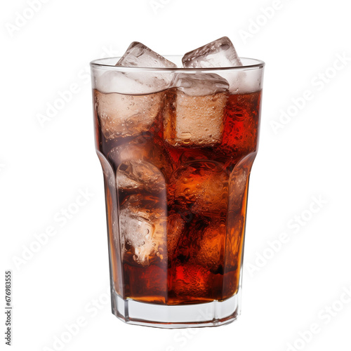 glass of cola with ice