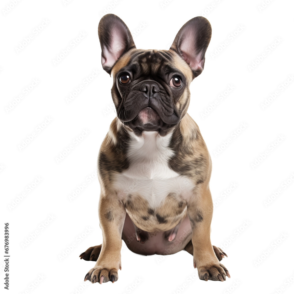French bulldog displayed in full body stance, showcased against a transparent backdrop for clear visibility.
