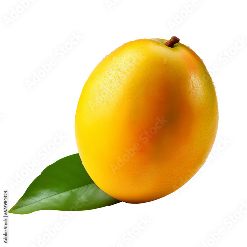 A ripe, vibrant mango depicted in full detail, rendered on a transparent background for versatile use.