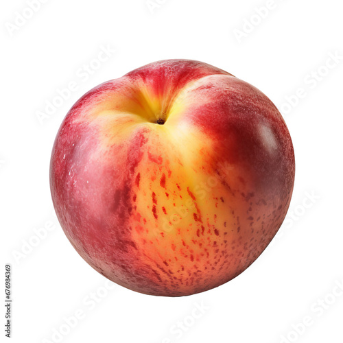 Nectarine, a full-bodied fruit with a vibrant, smooth skin, depicted in its entirety, showcased against a transparent backdrop.