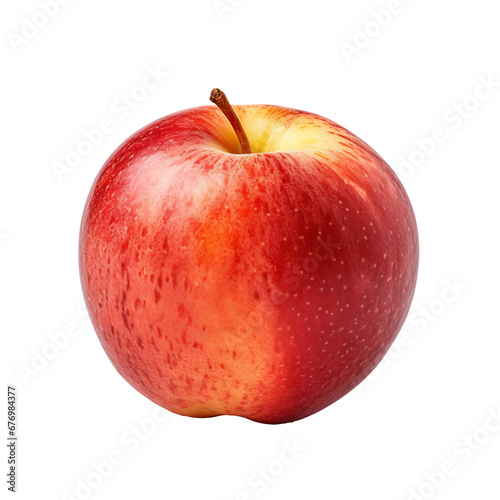 Nectarine, vivid and ripe, with a smooth, glossy full body displayed on a clear, transparent background.
