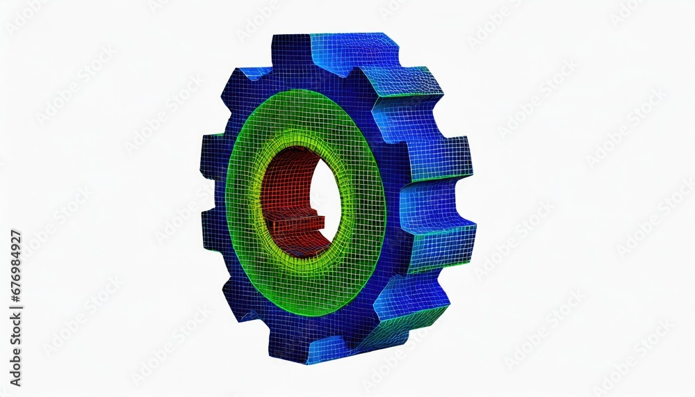 Visualisation 3D d'un engrenage en analyse par éléments finis
