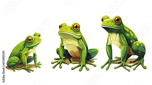 Frog cartoon isolated vector silhouettes