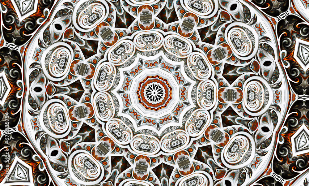 Abstract kaleidoscope background. Unique mandala design	