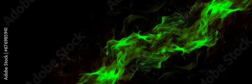 abstract effect of green fire particles