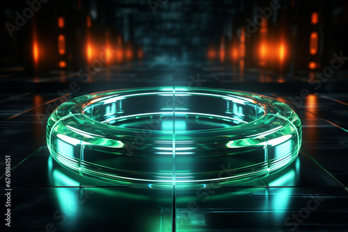 shiny technical texture with glowing ring, background image with glowing tint