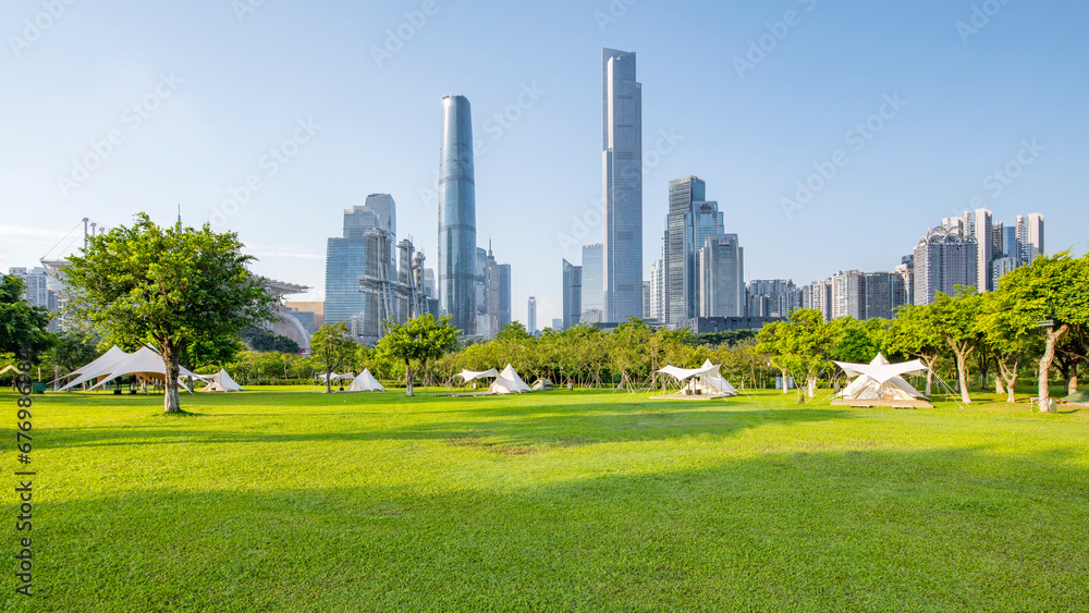 Urban Landmarks and Parks Camping Grasslands in Guangzhou, China Urban Landmarks and Parks Camping Grasslands in Guangzhou, China