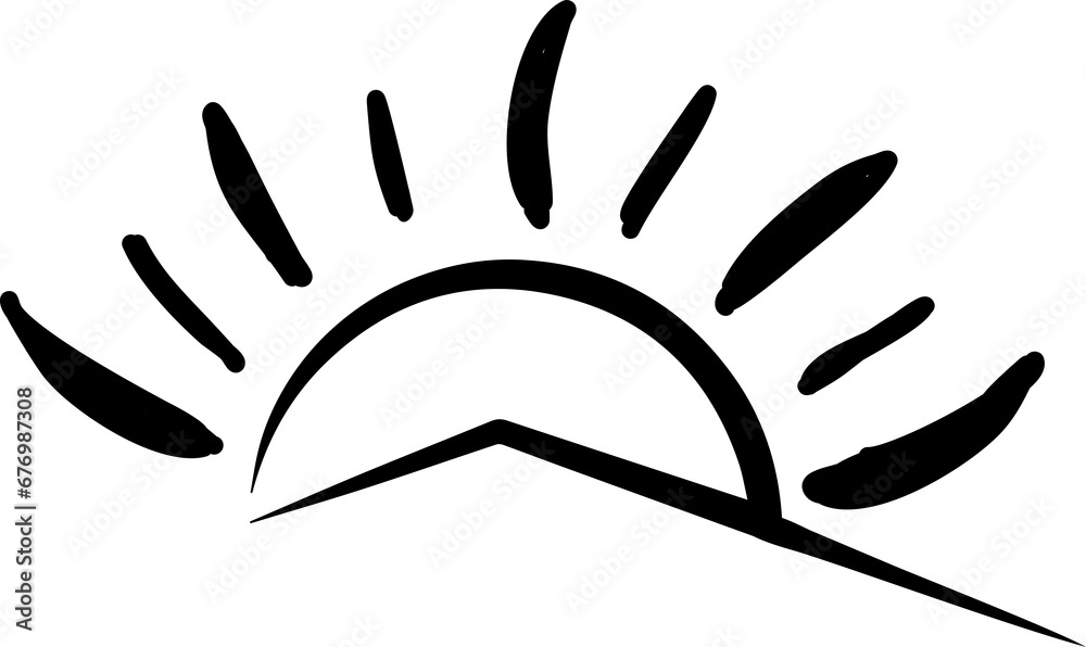 Set of hand drawn sun icons. Doodle style Set of hand drawn sun icons. Doodle style