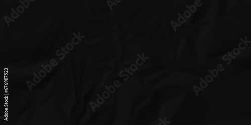 Dark black craft wrinkly paper crumpled texture. black fabric textured crumpled grunge paper background. panorama black paper texture background, crumpled pattern texture background.
