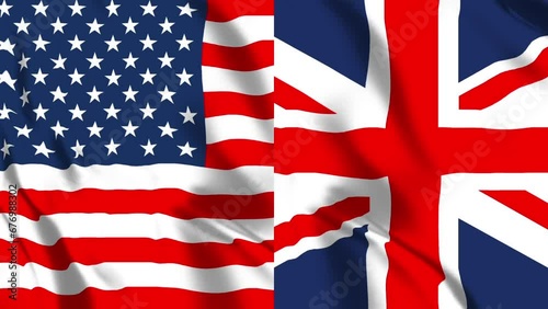 アメリカとイギリスの国旗 photo