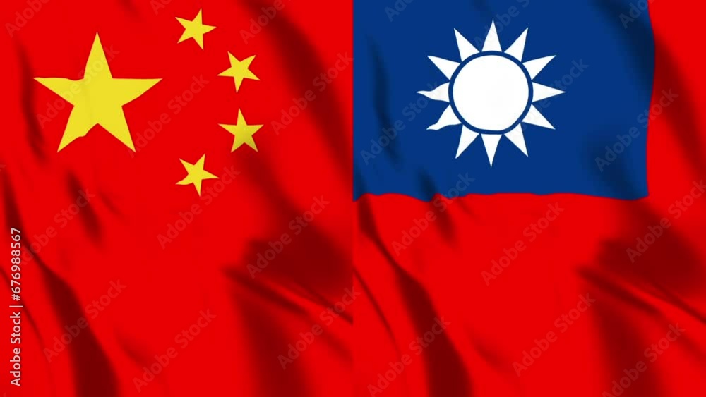 中国と台湾の国旗 Stock Video | Adobe Stock