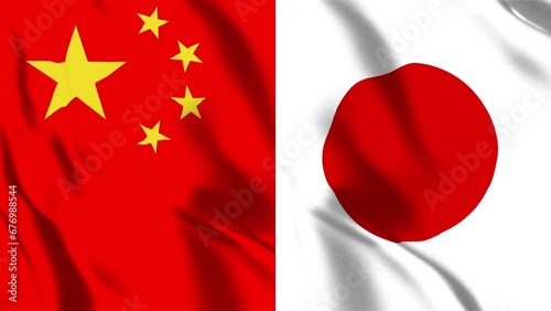 中国と日本の国旗
