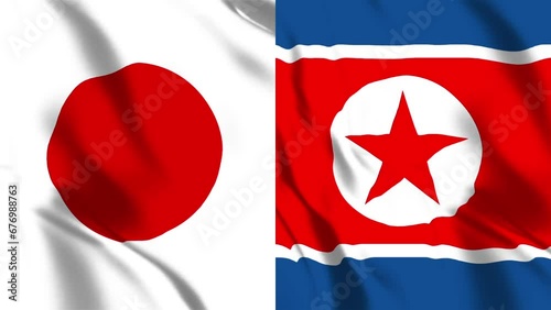 日本と北朝鮮の国旗