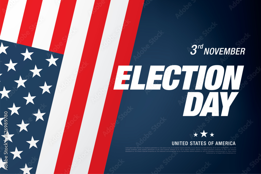 Election day banner layout design vector illustration