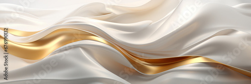 white luxury elegant background with waves with golden fine lines