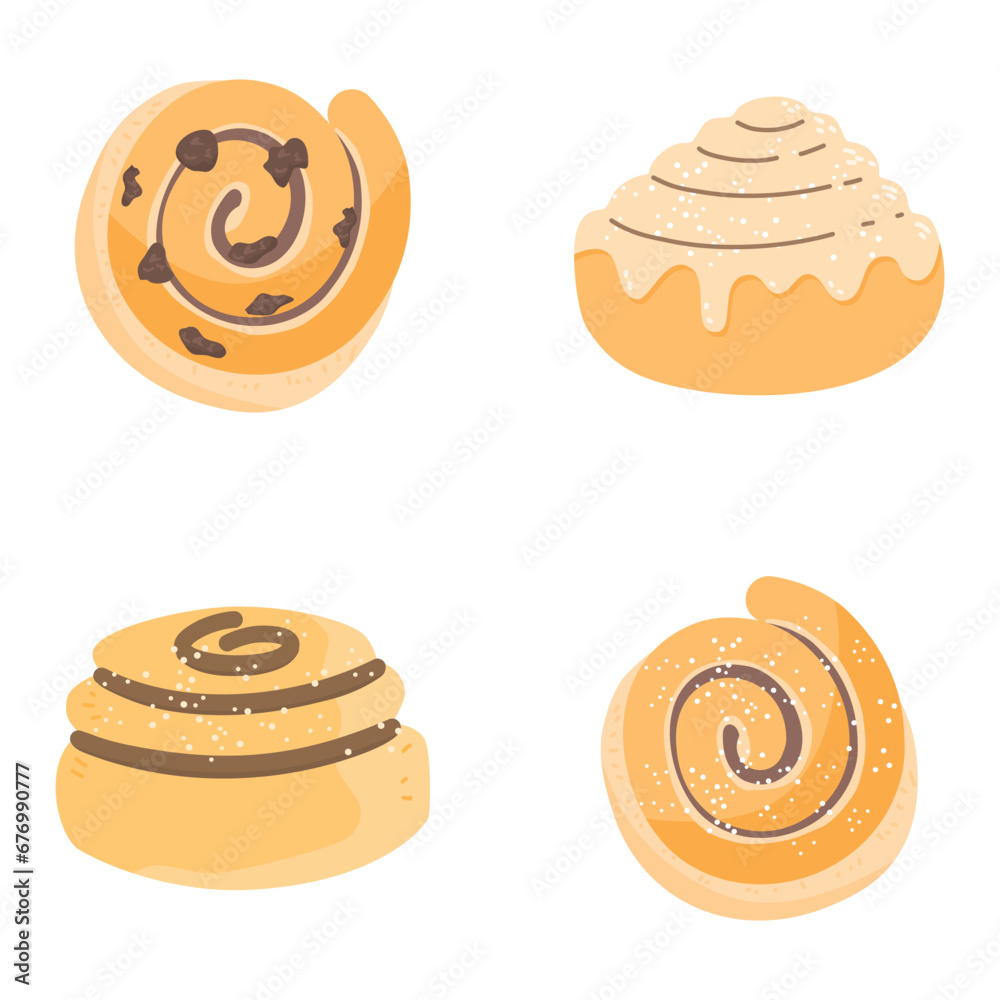 Fototapeta premium delicious Cinnamon roll with sugar