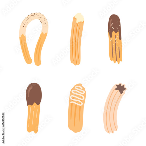 pastry churros sweet dessert collection