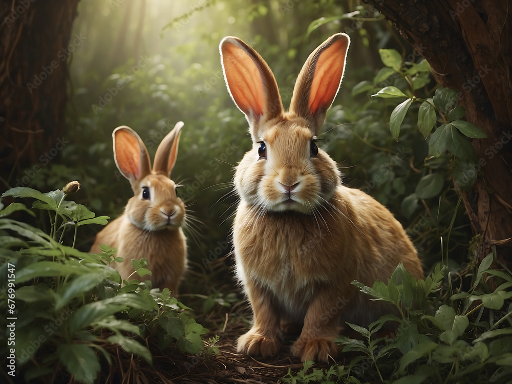 Fototapeta premium rabbit in the garden