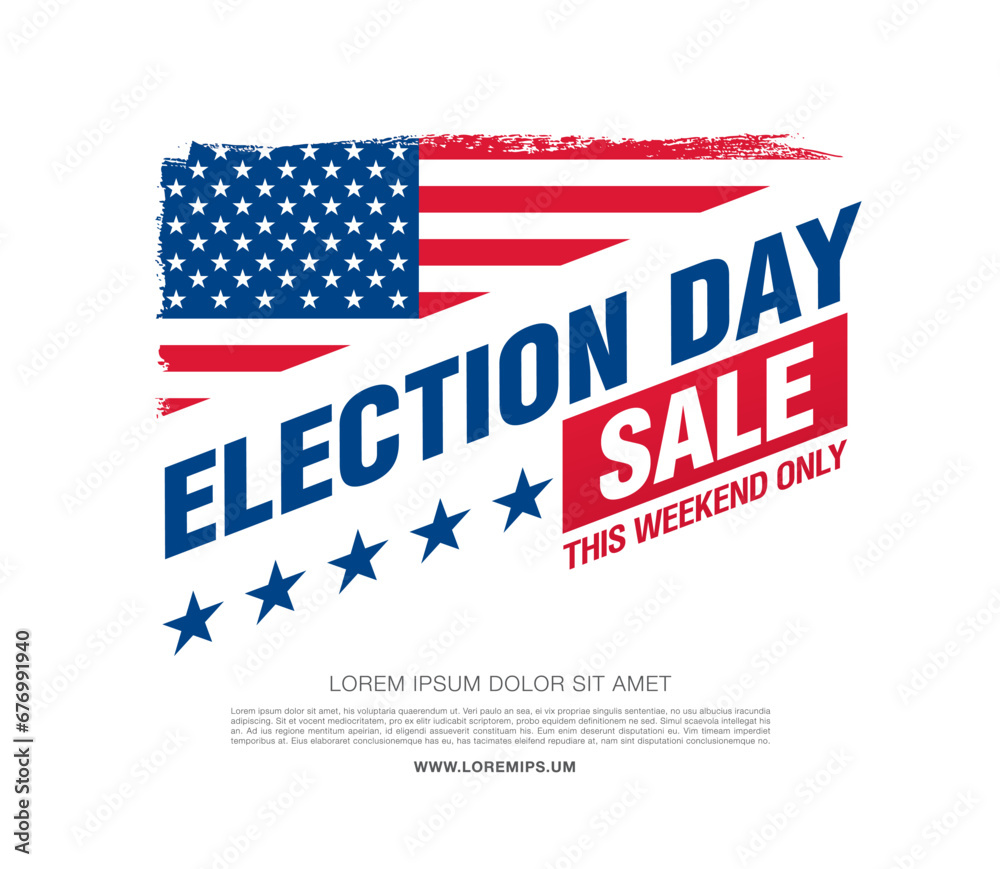 Election day sale banner design vector illustration