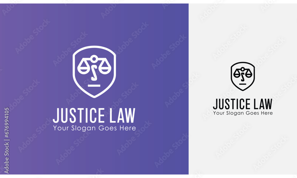 Vector justice scales and law firm vector logo template