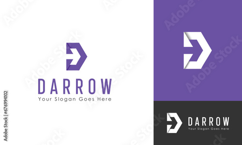 Modern d letter logo with arrow sign