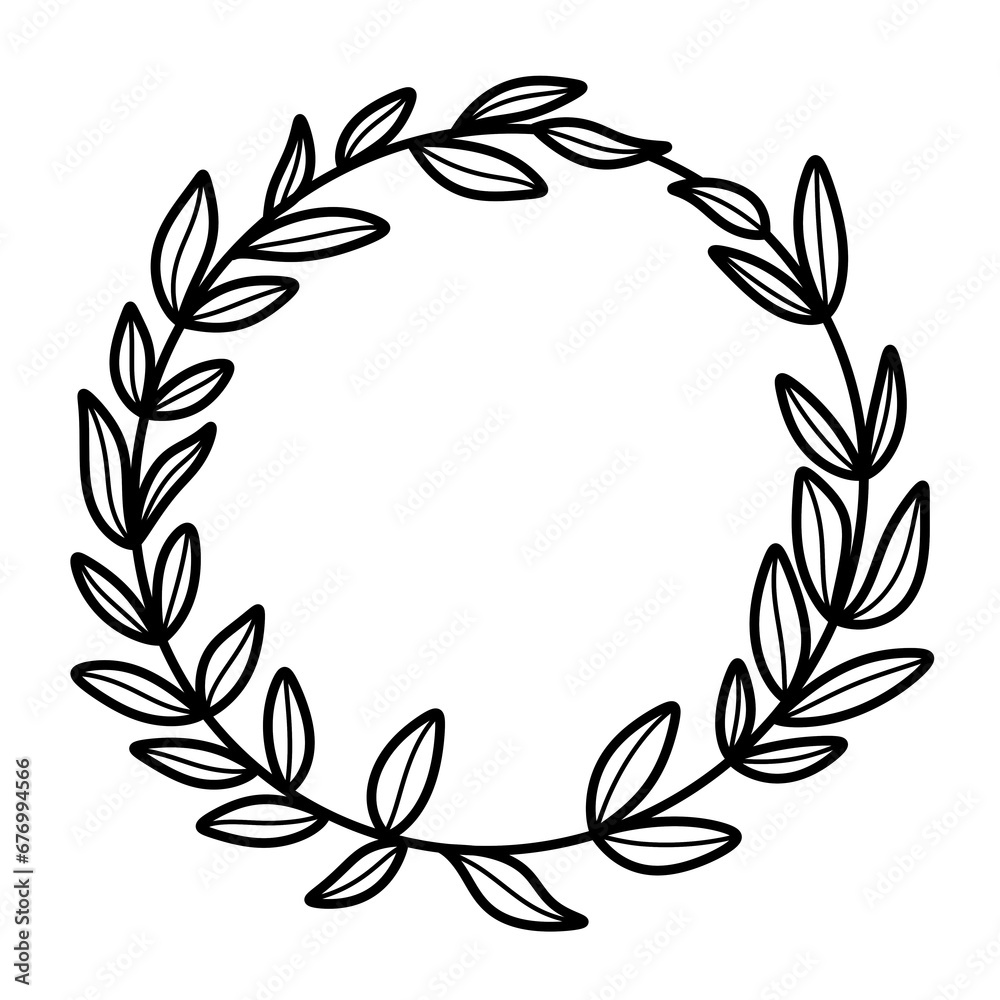 Floral wreath flower wedding frame or decoration.