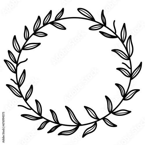 Wallpaper Mural Floral wreath flower wedding frame or decoration. Torontodigital.ca