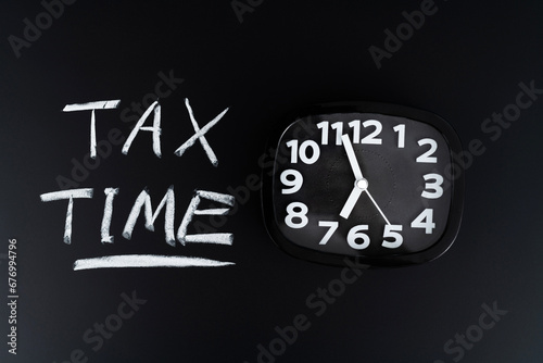 Text tax time with alarm clock