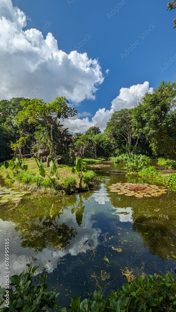 Fototapeta premium Bali, Indonesia - July 20, 2023: Tropical paradise known for its lush landscapes, vibrant culture, ancient temples, and beautiful beaches.