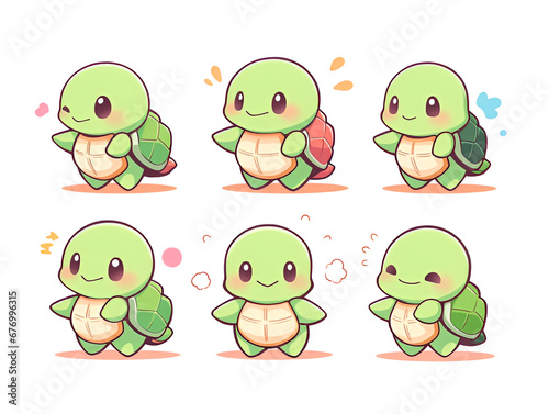 set of cute turtle | generative AI