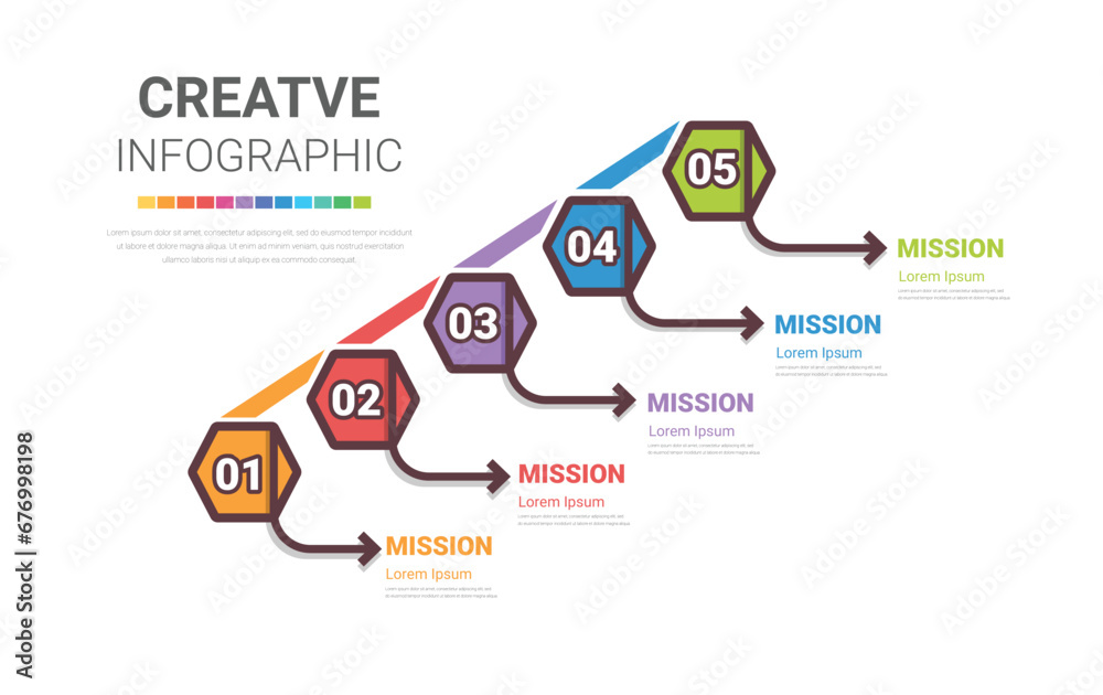 Presentation infographic template with 5 options, vector infographics design and marketing icons can be used for workflow layout, steps or processes. Presentation infographic template with 5 options, vector infographics design and marketing icons can be used for workflow layout, steps or processes.