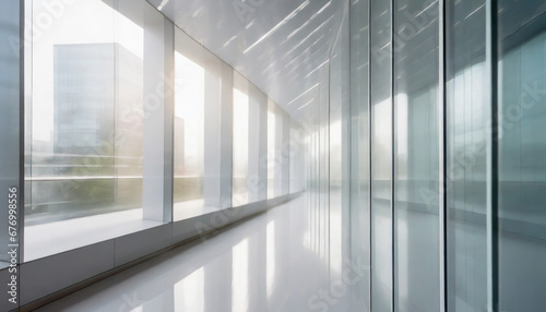 Blurred white abstract glass wall from modern building