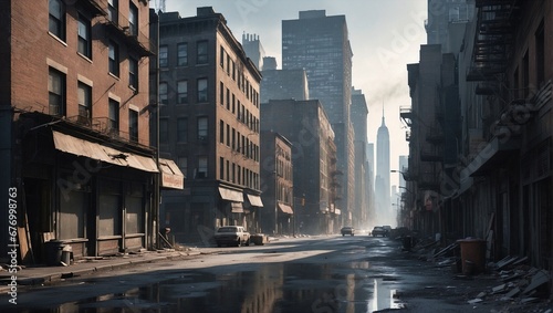 A dystopian portrayal of New York, Generative AI