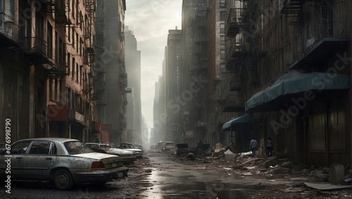 A dystopian portrayal of New York. Generative AI © CZALBERTO