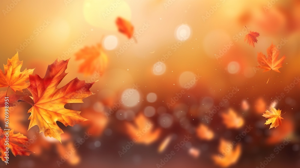 Autumn leaves background with effect. Vector illustration