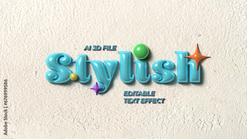 Stylish 3d inflate editable text effect	