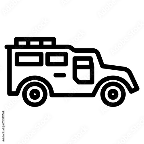 armored vehicle outline icon
