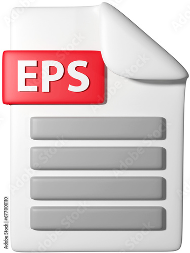 3D icon illustration of '.eps file icon'