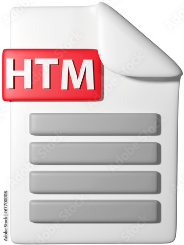 3D icon illustration of '.htm file icon'