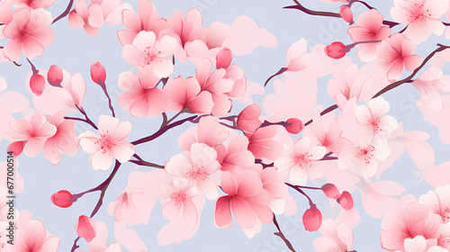 seamless pattern Delicate Cherry Blossoms in Soft Pastel