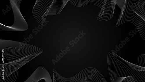 Abstract colorful wave and curve lines with technology background. Futuristic technology concept. Abstract frequency sound wave technology and science background. Wavy banner, template design.