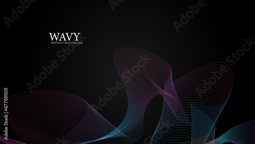Abstract colorful wave and curve lines with technology background. Futuristic technology concept. Abstract frequency sound wave technology and science background. Wavy banner, template design.