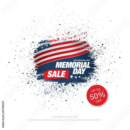 Memorial day sale banner template design