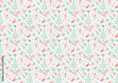 red green christmas seamless pattern background